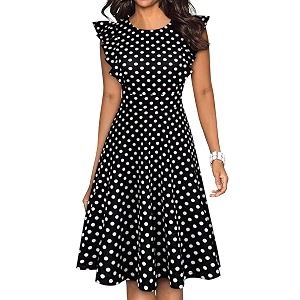 YATHON Womens Vintage Ruffle Sleeve Floral A