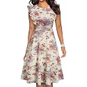 YATHON Women39s Vintage Ruffle Sleeve Floral A
