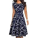 YATHON Women39s Vintage Ruffle Sleeve Floral A