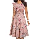 YATHON Women39s Vintage Ruffle Sleeve Floral A