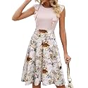 YATHON Women39s Vintage Ruffle Sleeve Floral A