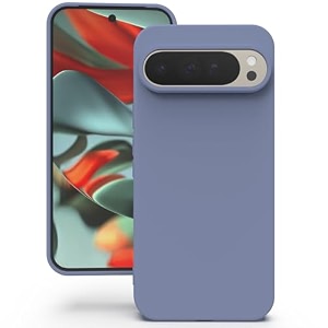 yatwin silicone back case for google pixel 9 pro xl soft-touch phone back cover for google pixel 9 pro xl - lavender grey