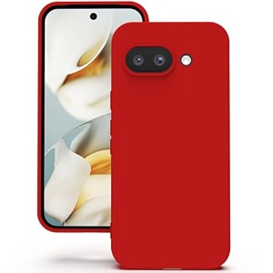 yatwin silicone back case for google pixel 9a soft-touch phone back cover for google pixel 9a - red