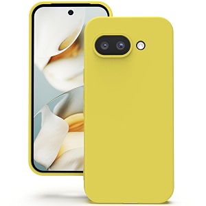 yatwin silicone back case for google pixel 9a soft-touch phone back cover for google pixel 9a - yellow