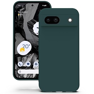 yatwin silicone back case for google pixel 8a soft-touch phone back cover for google pixel 8a - dark green