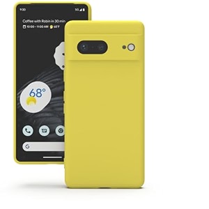 yatwin silicone back case for google pixel 7 pro soft-touch phone back cover for google pixel 7 pro - yellow