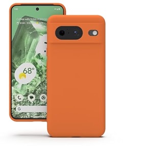 yatwin silicone back case for google pixel 7 soft-touch phone back cover for google pixel 7 - orange