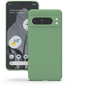 yatwin silicone back case for google pixel 8 pro soft-touch phone back cover for google pixel 8 pro - mint green