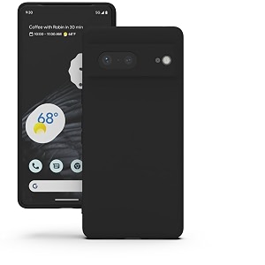 yatwin silicone back case for google pixel 7 soft-touch phone back cover for google pixel 7 - black
