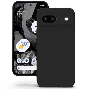 yatwin silicone back case for google pixel 8a soft-touch phone back cover for google pixel 8a - black