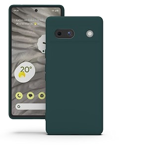 yatwin silicone back case for google pixel 7a soft-touch phone back cover for google pixel 7a - dark green
