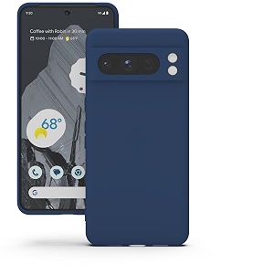 yatwin silicone back case for google pixel 8 pro soft-touch phone back cover for google pixel 8 pro - dark blue