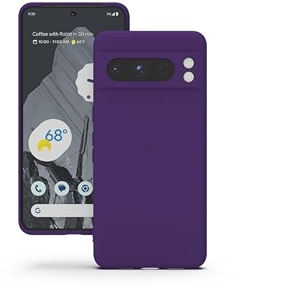 yatwin silicone back case for google pixel 8 pro soft-touch phone back cover for google pixel 8 pro - purple