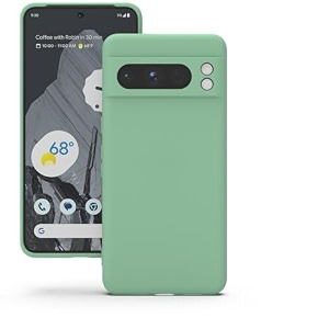 yatwin silicone back case for google pixel 8 pro soft-touch phone back cover for google pixel 8 pro - link cyan