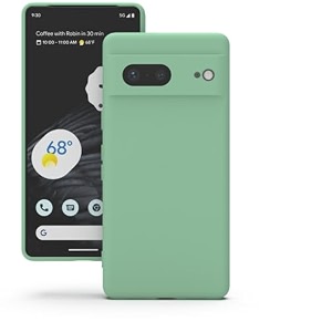 yatwin silicone back case for google pixel 8 soft-touch phone back cover for google pixel 8 - link cyan