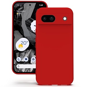 yatwin silicone back case for google pixel 8a soft-touch phone back cover for google pixel 8a - red