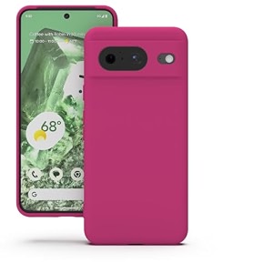 yatwin silicone back case for google pixel 8 soft-touch phone back cover for google pixel 8 - magenta