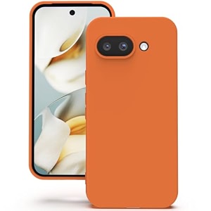 yatwin silicone back case for google pixel 9a soft-touch phone back cover for google pixel 9a - orange