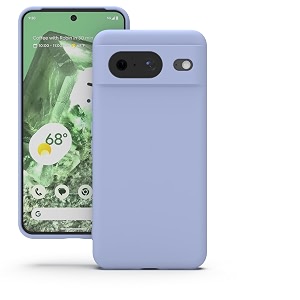yatwin silicone back case for google pixel 8 soft-touch phone back cover for google pixel 8 - lilac
