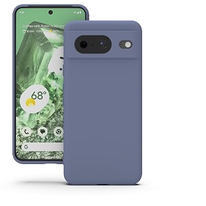 yatwin silicone back case for google pixel 8 soft-touch phone back cover for google pixel 8 - lavender grey