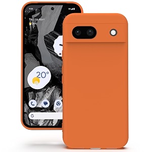 yatwin silicone back case for google pixel 8a soft-touch phone back cover for google pixel 8a - orange
