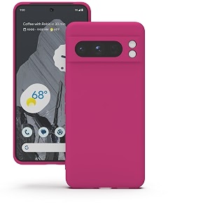 yatwin silicone back case for google pixel 8 pro soft-touch phone back cover for google pixel 8 pro - magenta