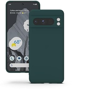 yatwin silicone back case for google pixel 8 pro soft-touch phone back cover for google pixel 8 pro - dark green