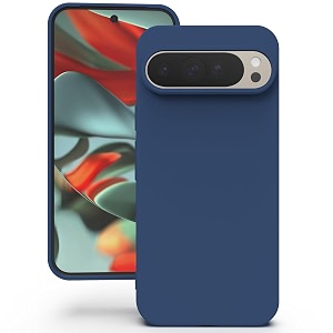 yatwin silicone back case for google pixel 9 pro xl soft-touch phone back cover for google pixel 9 pro xl - dark blue