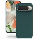 YATWIN Silicone Back Case for Google Pixel 9/9 Pro, Soft-Touch Phone Back Cover for Google Pixel 9/9 Pro - Dark Green
