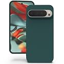 YATWIN Silicone Back Case for Google Pixel 9 Pro XL, Soft-Touch Phone Back Cover for Google Pixel 9 Pro XL - Dark Green