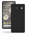 YATWIN Silicone Back Case for Google Pixel 7A, Soft-Touch Phone Back Cover for Google Pixel 7A - Black