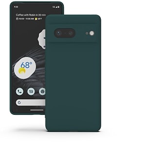 yatwin silicone back case for google pixel 7 soft-touch phone back cover for google pixel 7 - dark green