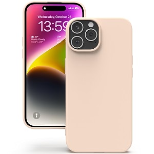 yatwin silicone back case for iphone 14 pro soft-touch phone back cover for apple iphone 14 pro - light pink