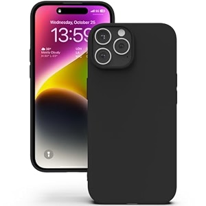 yatwin silicone back case for iphone 14 pro soft-touch phone back cover for apple iphone 14 pro - black