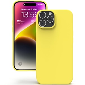 yatwin silicone back case for iphone 14 pro soft-touch phone back cover for apple iphone 14 pro - yellow