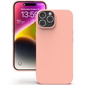 yatwin silicone back case for iphone 14 pro soft-touch phone back cover for apple iphone 14 pro - pink