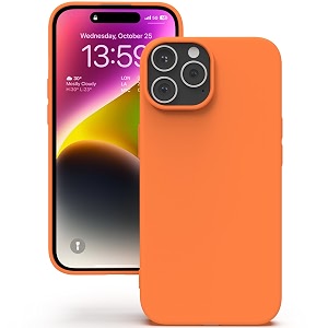 yatwin silicone back case for iphone 14 pro soft-touch phone back cover for apple iphone 14 pro - orange