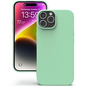 yatwin silicone back case for iphone 14 pro soft-touch phone back cover for apple iphone 14 pro - light cyan