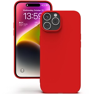 yatwin silicone back case for iphone 14 pro soft-touch phone back cover for apple iphone 14 pro - red