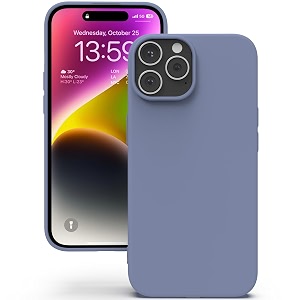 yatwin silicone back case for iphone 14 pro soft-touch phone back cover for apple iphone 14 pro - lavender grey