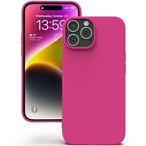 yatwin silicone back case for iphone 14 pro soft-touch phone back cover for apple iphone 14 pro - magenta