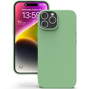 yatwin silicone back case for iphone 14 pro soft-touch phone back cover for apple iphone 14 pro - mint green