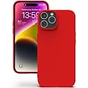 YATWIN Silicone Back Case for iPhone 14 Pro, Soft-Touch Phone Back Cover for Apple iPhone 14 Pro - Red