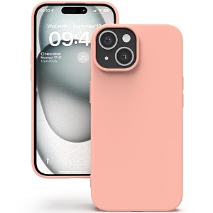 yatwin silicone back case for iphone 15 soft-touch phone back cover for apple iphone 15 - pink