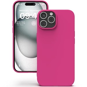 yatwin silicone back case for iphone 15 pro soft-touch phone back cover for apple iphone 15 pro - magenta
