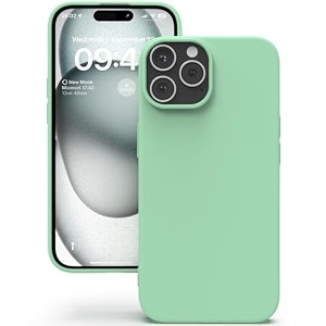 yatwin silicone back case for iphone 15 pro soft-touch phone back cover for apple iphone 15 pro - link cyan