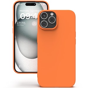 yatwin silicone back case for iphone 15 pro max soft-touch phone back cover for apple iphone 15 pro max - orange