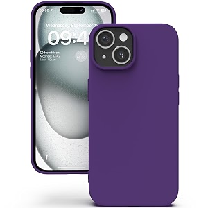 yatwin silicone back case for iphone 15 plus soft-touch phone back cover for apple iphone 15 plus - purple