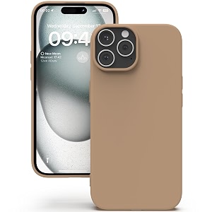 yatwin silicone back case for iphone 15 pro max soft-touch phone back cover for apple iphone 15 pro max-milk tee brown