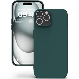 yatwin silicone back case for iphone 15 pro soft-touch phone back cover for apple iphone 15 pro - dark green